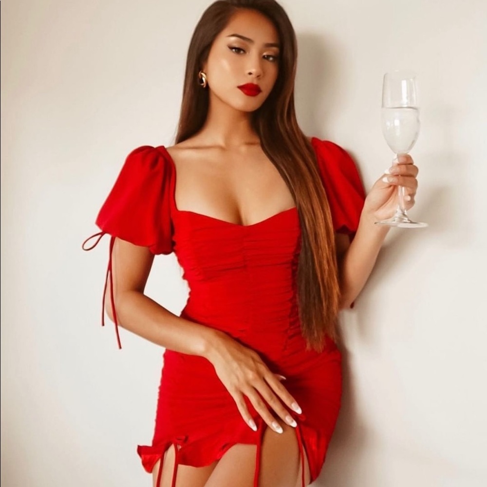 MAJORELLE Gerald Mini Dress in RED (SMALL)